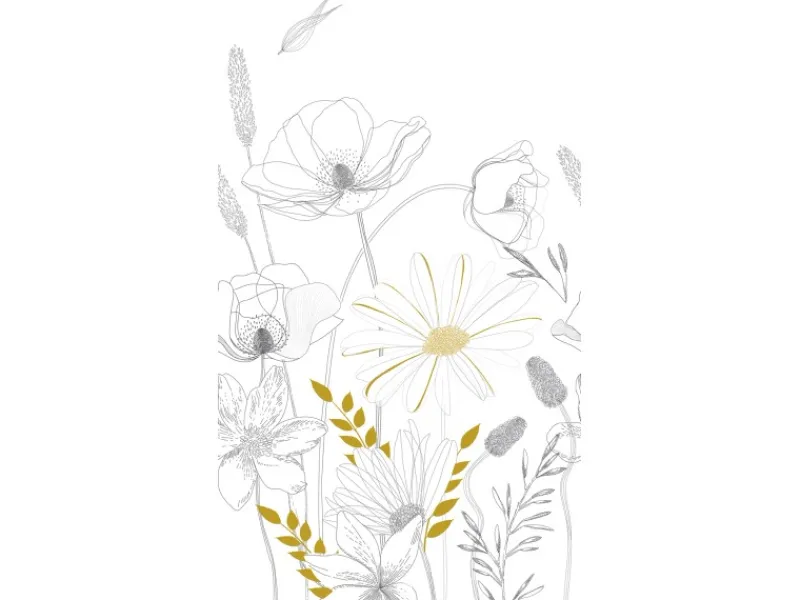 New AS-Creation Fototapete Vlies Blumen Weiß-Grau