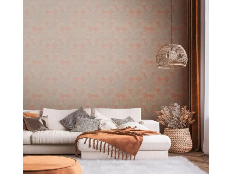 AS-Creation Vliestapete Ornament Klassisch Matt Leicht Strukt. Orange Türkis