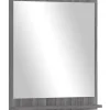 Astor Spiegel 60 cm x 68 cm Oslo Holz Grau mit Ablage FSC®
