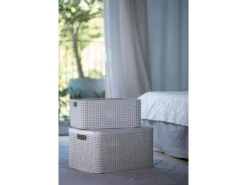 Curver Aufbewahrungsboxen Style 3-er Set Creme S + M + L