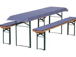 Auflagen-Set für Festzelt-Garnitur Blau-Weiß