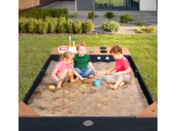 Online AXI Kelly Sandkasten mit Spielküchenzeile Anthrazit - Braun 180 x 115 x 22 cm