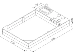 Online AXI Kelly Sandkasten mit Spielküchenzeile Anthrazit - Braun 180 x 115 x 22 cm