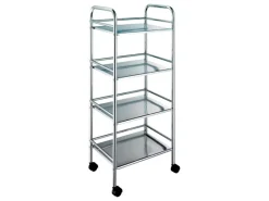 Badwagen 4 Ablagen verchromt