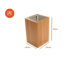 Bagnoxx Wattepad Aufbewahrung Viereckig 7,6 x 7,6 x 11cm Bambus Braun