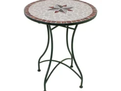 Garden Pleasure Balkon-Sitzgruppe Amarillo Mosaik Braun-Grau-Rot-Beige 3-tlg.