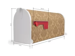Discount Banjado Amerikanischer Briefkasten Weiß 48x22x16cm US Mailbox Letterbox Postkasten Stahl Pulverbeschichtet Motiv Tapete Beige
