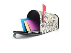 Hot Banjado Amerikanischer Briefkasten Grün 48x22x16cm US Mailbox Letterbox Postkasten Stahl Pulverbeschichtet Motiv Florale Tapete