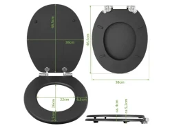 Banjado Anthrazit Toilettendeckel Mit Absenkautomatik WC-Sitz Soft Close Hygienischer Klodeckel MDF Mit Motiv Mosaik Blau