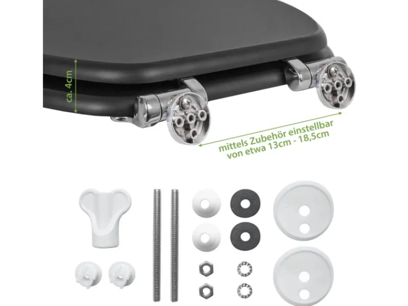 Banjado Anthrazit Toilettendeckel Mit Absenkautomatik WC-Sitz Soft Close Hygienischer Klodeckel MDF Mit Motiv Mosaik Blau