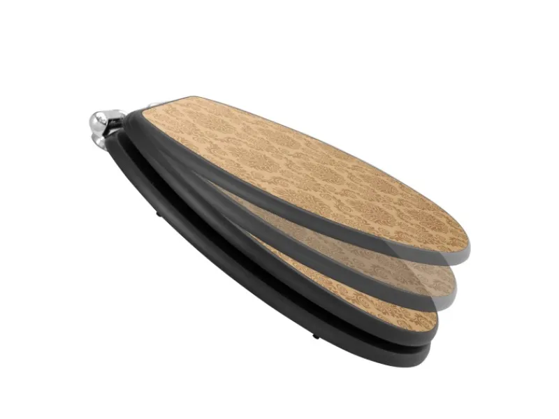 Banjado Anthrazit Toilettendeckel Mit Absenkautomatik WC-Sitz Soft Close Hygienischer Klodeckel MDF Mit Motiv Tapete Beige