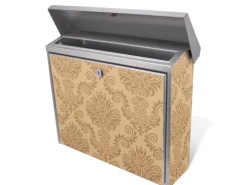 Best Banjado Briefkasten Edelstahl 38.5x31.5x12cm Ohne Zeitungsfach Inkl. Montagematerial Motiv Tapete Beige