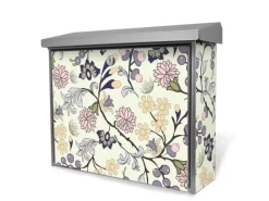 New Banjado Briefkasten Edelstahl 38.5x31.5x12cm Ohne Zeitungsfach Inkl. Montagematerial Motiv Florale Tapete