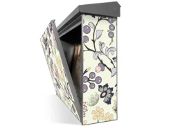 New Banjado Briefkasten Edelstahl 38.5x31.5x12cm Ohne Zeitungsfach Inkl. Montagematerial Motiv Florale Tapete