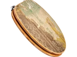 Banjado Design WC Sitz Bambus Toilettendeckel Toilettensitz Bambus Holz Klodeckel WC-Sitz Universal Scharnieren Motiv Alte Tapeten