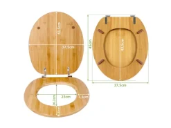 Banjado Design WC Sitz Bambus Toilettendeckel Toilettensitz Bambus Holz Klodeckel WC-Sitz Universal Scharnieren Motiv Alte Tapeten