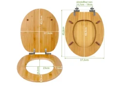 Banjado Design WC Sitz Bambus Holz Toilettendeckel Mit Absenkautomatik Klodeckel WC-Sitz Soft Close Mit Motiv Alte Tapeten