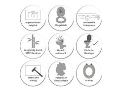 Banjado Design WC Sitz Bambus Holz Toilettendeckel Mit Absenkautomatik Klodeckel WC-Sitz Soft Close Mit Motiv Alte Tapeten