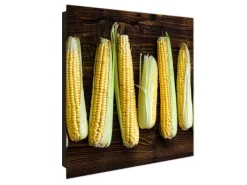 Sale Banjado Großer Schlüsselkasten Glas 30x30cm Schwarz Scharnier Rechts 50 Haken Beschreibbar Magnetisch Motiv Maiskolben