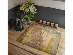 Discount Banjado Herdabdeckplatte Glas 2 Teilig Je 30x52CM Schneidebrett Herdabdeckung Mit Motiv Alte Tapeten