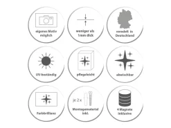 Banjado Magnettafel Rund Größe 47cm Magnetwand Schwarz Aus Metall Magnetpinnwand Pinnwand Motiv Rote Holzlatten