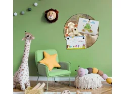 Banjado Magnettafel Rund Größe 47cm Magnetwand Schwarz Aus Metall Magnetpinnwand Pinnwand Motiv Schaffamilie