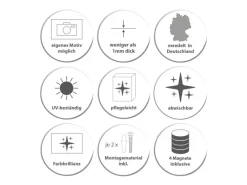 Best Banjado Magnettafel Rund Größe 47cm Magnetwand Schwarz Aus Metall Magnetpinnwand Pinnwand Motiv Maserung