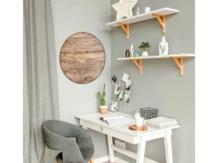 Best Banjado Magnettafel Rund Größe 47cm Magnetwand Schwarz Aus Metall Magnetpinnwand Pinnwand Motiv Maserung