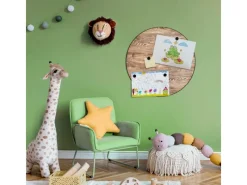 Best Banjado Magnettafel Rund Größe 47cm Magnetwand Schwarz Aus Metall Magnetpinnwand Pinnwand Motiv Maserung