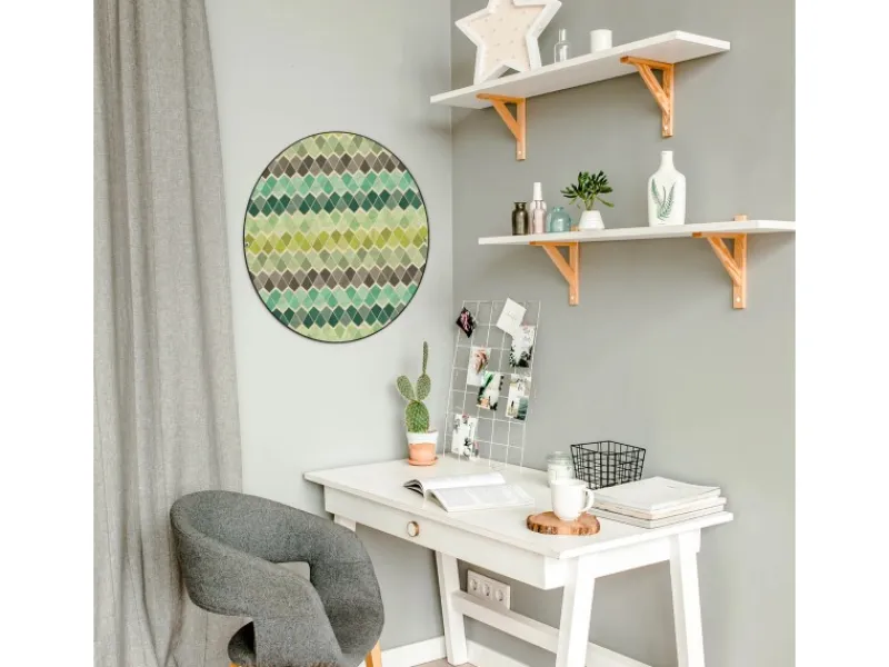 Clearance Banjado Magnettafel Rund Größe 47cm Magnetwand Schwarz Aus Metall Magnetpinnwand Pinnwand Motiv Vier Farben Grün