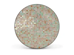 Clearance Banjado Magnettafel Rund Größe 47cm Magnetwand Schwarz Aus Metall Magnetpinnwand Pinnwand Motiv Grüne Fliesen