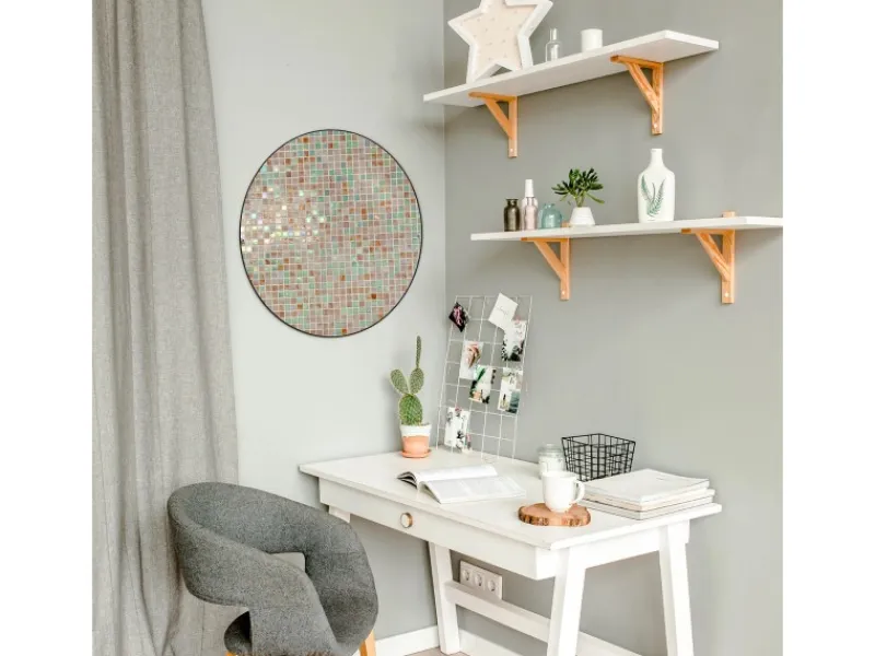 Clearance Banjado Magnettafel Rund Größe 47cm Magnetwand Schwarz Aus Metall Magnetpinnwand Pinnwand Motiv Grüne Fliesen