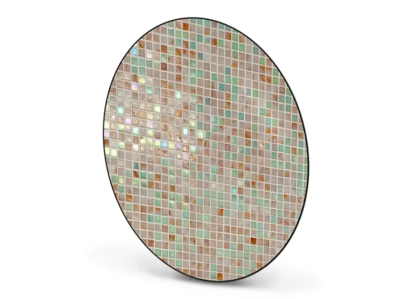 Clearance Banjado Magnettafel Rund Größe 47cm Magnetwand Schwarz Aus Metall Magnetpinnwand Pinnwand Motiv Grüne Fliesen