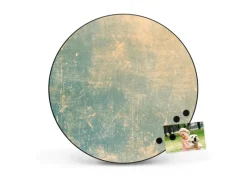 Hot Banjado Magnettafel Rund Größe 47cm Magnetwand Schwarz Aus Metall Magnetpinnwand Pinnwand Motiv Patina Grün