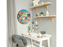 Online Banjado Magnettafel Rund Größe 47cm Magnetwand Schwarz Aus Metall Magnetpinnwand Pinnwand Motiv Bunte Holzschindeln