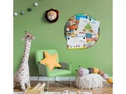 Online Banjado Magnettafel Rund Größe 47cm Magnetwand Schwarz Aus Metall Magnetpinnwand Pinnwand Motiv Bunte Holzschindeln