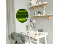 Banjado Magnettafel Rund Größe 47cm Magnetwand Schwarz Aus Metall Magnetpinnwand Pinnwand Motiv Einsamer Golfball