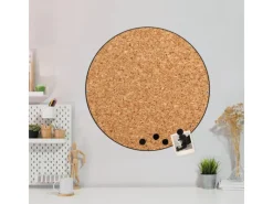 Banjado Magnettafel Rund Größe 47cm Magnetwand Schwarz Aus Metall Magnetpinnwand Pinnwand Motiv Kork