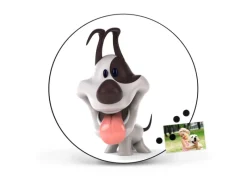 Banjado Magnettafel Rund Größe 47cm Magnetwand Schwarz Aus Metall Magnetpinnwand Pinnwand Motiv Comic-Hund