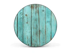 Best Banjado Magnettafel Rund Größe 47cm Magnetwand Schwarz Aus Metall Magnetpinnwand Pinnwand Motiv Blaues Holz