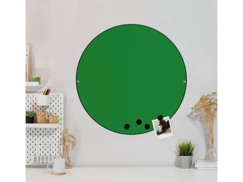 Best Banjado Magnettafel Rund Größe 47cm Magnetwand Schwarz Aus Metall Magnetpinnwand Pinnwand Motiv Grün