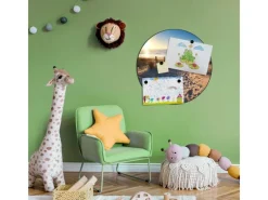 Banjado Magnettafel Rund Größe 47cm Magnetwand Schwarz Aus Metall Magnetpinnwand Pinnwand Motiv Nordseestrand