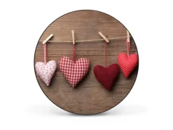 Banjado Magnettafel Rund Größe 47cm Magnetwand Schwarz Aus Metall Magnetpinnwand Pinnwand Motiv Herzen