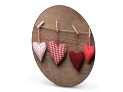 Banjado Magnettafel Rund Größe 47cm Magnetwand Schwarz Aus Metall Magnetpinnwand Pinnwand Motiv Herzen