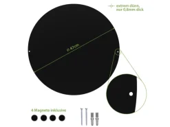 Online Banjado Magnettafel Rund Größe 47cm Magnetwand Schwarz Aus Metall Magnetpinnwand Pinnwand Motiv Altrosa Blume