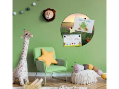 Banjado Magnettafel Rund Größe 47cm Magnetwand Schwarz Aus Metall Magnetpinnwand Pinnwand Motiv Sommerfeld