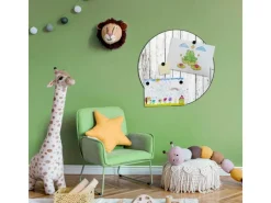 Banjado Magnettafel Rund Größe 47cm Magnetwand Schwarz Aus Metall Magnetpinnwand Pinnwand Motiv Weißer Bretterzaun