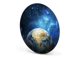 Banjado Magnettafel Rund Größe 47cm Magnetwand Schwarz Aus Metall Magnetpinnwand Pinnwand Motiv Erdkugel