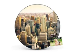 Online Banjado Magnettafel Rund Größe 47cm Magnetwand Schwarz Aus Metall Magnetpinnwand Pinnwand Motiv New York City