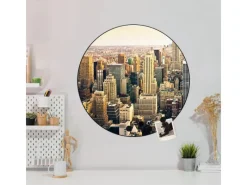 Online Banjado Magnettafel Rund Größe 47cm Magnetwand Schwarz Aus Metall Magnetpinnwand Pinnwand Motiv New York City